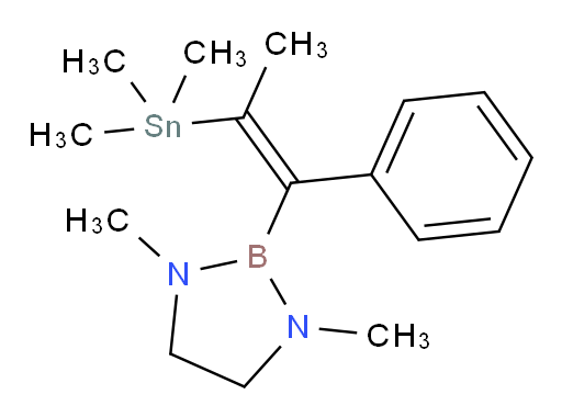 (E)-1,3-dimethyl-2-(1-phenyl-2-(trimethylstannyl)prop-1-en-1-yl)-1,3,2-diazaborolidine