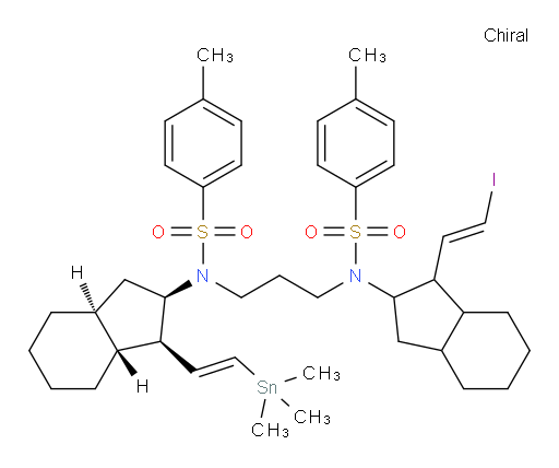 N-(1-((E)-2-碘乙烯基)八氢-1H-茚-2-基)-4-甲基-N-(3-(4-甲基-N-((1R,2R,3aS,7aR)-1-((E)-2-(三甲基锡基)乙烯基)八氢-1H-茚-2-基)苯基磺酰胺基)丙基)苯磺酰胺