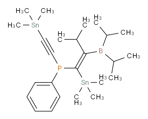 (E)-(2-(二异丙基boryl)-3-甲基-1-(三甲基锡基)丁-1-烯-1-基)(苯基)((三甲基锡基)乙炔基)膦