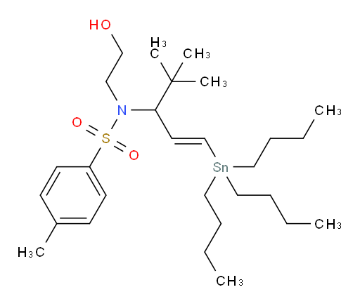 (E)-N-(4,4-二甲基-1-(三丁基锡基)戊-1-烯-3-基)-N-(2-羟基乙基)-4-甲基苯磺酰胺