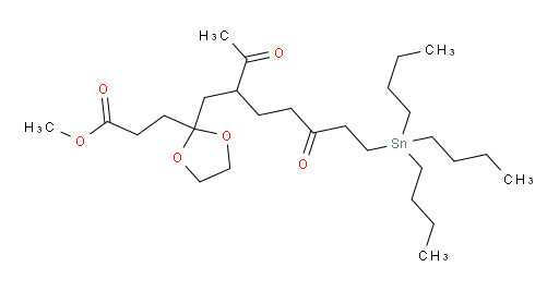 methyl 3-(2-(2-acetyl-5-oxo-7-(tributylstannyl)heptyl)-1,3-dioxolan-2-yl)propanoate
