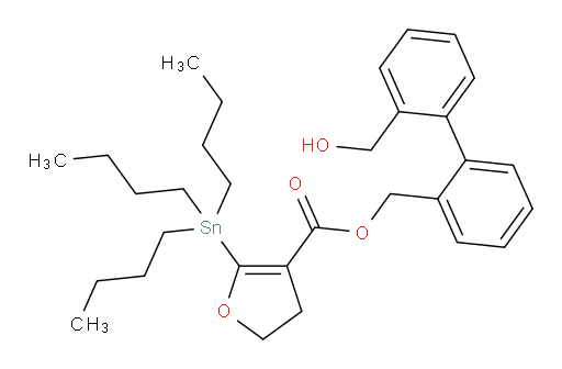 (2'-(hydroxymethyl)-[1,1'-biphenyl]-2-yl)methyl 2-(tributylstannyl)-4,5-dihydrofuran-3-carboxylate