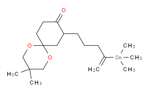 3,3-dimethyl-8-(4-(trimethylstannyl)pent-4-en-1-yl)-1,5-dioxaspiro[5.5]undecan-9-one