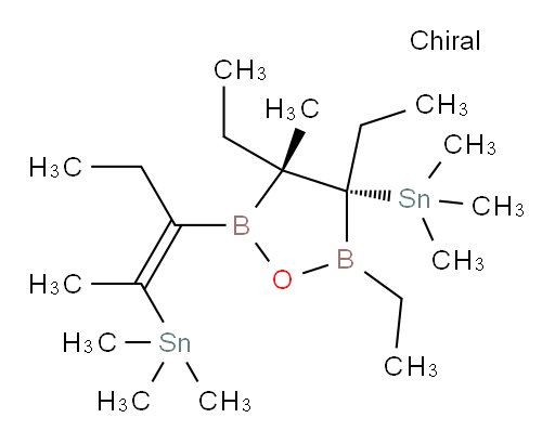 trimethyl((E)-3-((3S,4S)-3,4,5-triethyl-3-methyl-4-(trimethylstannyl)-1,2,5-oxadiborolan-2-yl)pent-2-en-2-yl)stannane