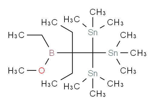 (2-ethyl-2-(ethyl(methoxy)boryl)butane-1,1,1-triyl)tris(trimethylstannane)