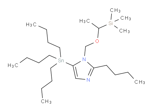 2-butyl-5-(tributylstannyl)-1-((1-(trimethylsilyl)ethoxy)methyl)-1H-imidazole
