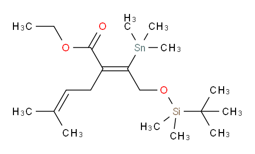 (Z)-ethyl 2-(2-((tert-butyldimethylsilyl)oxy)-1-(trimethylstannyl)ethylidene)-5-methylhex-4-enoate