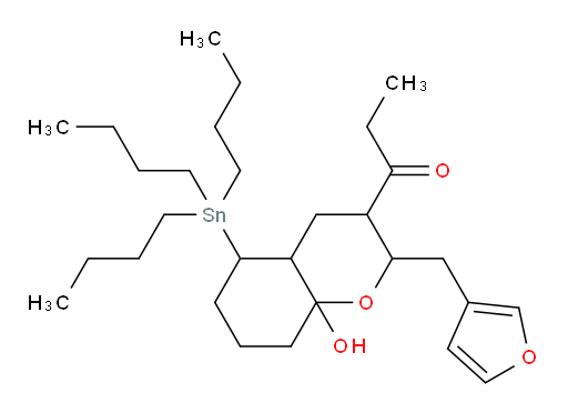 1-(2-(furan-3-ylmethyl)-8a-hydroxy-5-(tributylstannyl)octahydro-2H-chromen-3-yl)propan-1-one