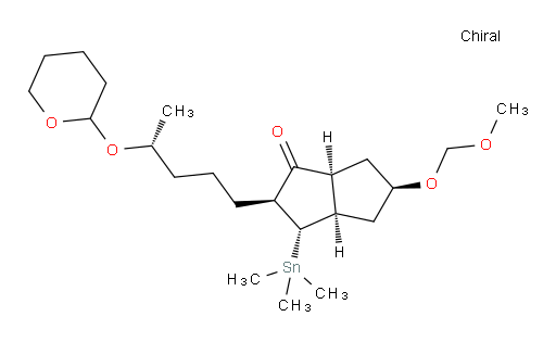 (2S,3S,3aR,5R,6aS)-5-(methoxymethoxy)-2-((4R)-4-((tetrahydro-2H-pyran-2-yl)oxy)pentyl)-3-(trimethylstannyl)hexahydropentalen-1(2H)-one