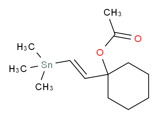 (E)-1-(2-(三甲基锡基)乙烯基)环己基 乙酸酯