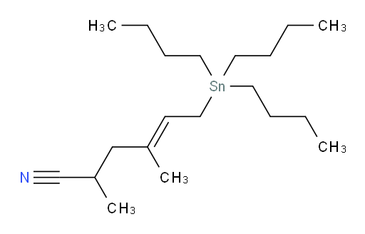 (E)-2,4-dimethyl-6-(tributylstannyl)hex-4-enenitrile