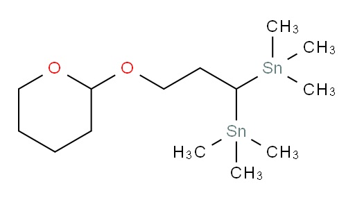 (3-((tetrahydro-2H-pyran-2-yl)oxy)propane-1,1-diyl)bis(trimethylstannane)