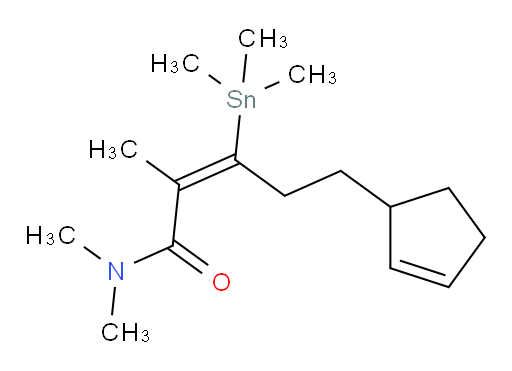 (E)-5-(cyclopent-2-en-1-yl)-N,N,2-trimethyl-3-(trimethylstannyl)pent-2-enamide