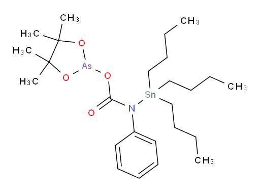 4,4,5,5-tetramethyl-1,3,2-dioxarsolan-2-yl phenyl(tributylstannyl)carbamate