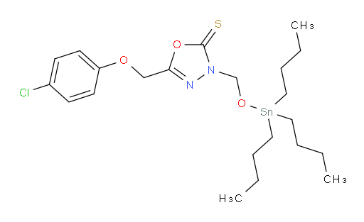 5-((4-chlorophenoxy)methyl)-3-(((tributylstannyl)oxy)methyl)-1,3,4-oxadiazole-2(3H)-thione