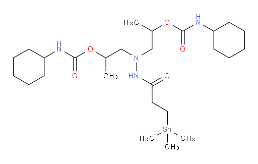 (2-(3-(trimethylstannyl)propanoyl)hydrazine-1,1-diyl)bis(propane-2,1-diyl) bis(cyclohexylcarbamate)