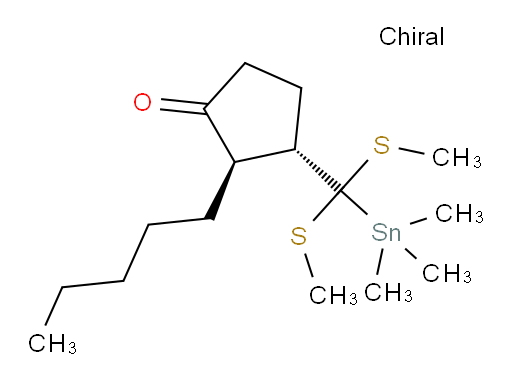 (2R,3S)-3-(bis(methylthio)(trimethylstannyl)methyl)-2-pentylcyclopentanone