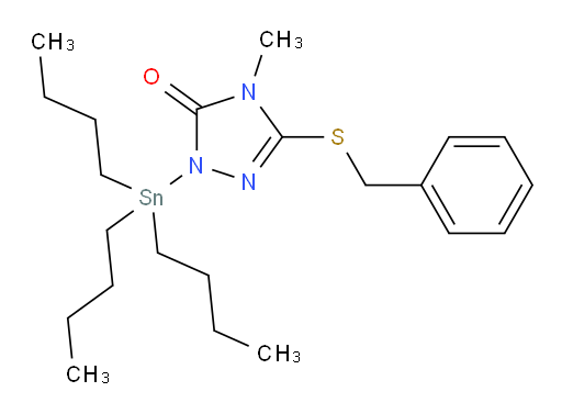 3-(benzylthio)-4-methyl-1-(tributylstannyl)-1H-1,2,4-triazol-5(4H)-one