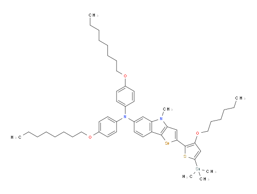 2-(3-(hexyloxy)-5-(trimethylstannyl)thiophen-2-yl)-4-methyl-N,N-bis(4-(octyloxy)phenyl)-4H-selenopheno[3,2-b]indol-6-amine
