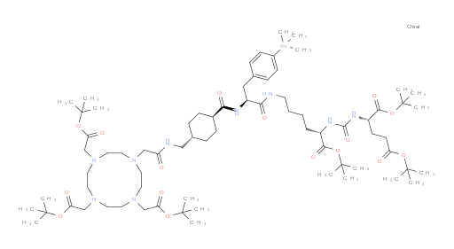 (3S,10S,14S)-tri-tert-butyl 1,4,12-trioxo-3-(4-(trimethylstannyl)benzyl)-1-((1r,4S)-4-((2-(4,7,10-tris(2-(tert-butoxy)-2-oxoethyl)-1,4,7,10-tetraazacyclododecan-1-yl)acetamido)methyl)cyclohexyl)-2,5,11,13-tetraazahexadecane-10,14,16-tricarboxylate
