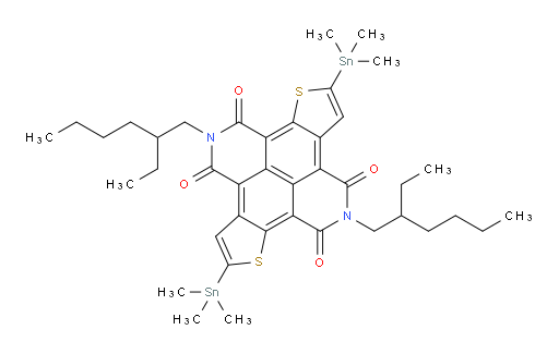 2,8-bis(2-ethylhexyl)-5,11-bis(trimethylstannyl)thieno[3',2':5,6]benzo[1,2,3,4-lmn]thieno[2,3-f][3,8]phenanthroline-1,3,7,9(2H,8H)-tetraone