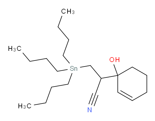 2-(1-hydroxycyclohex-2-en-1-yl)-3-(tributylstannyl)propanenitrile