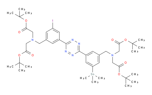 双-叔丁基 2,2'-((3-(6-(3-((双(2-(叔-丁氧基)-2-氧代乙基)氨基)甲基)-5-(三甲基锡基)苯基)-1,2,4,5-四嗪-3-基)-5-碘苄基)氮杂ne二基)二乙酸酯