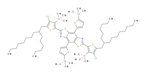 2,6-bis(4-chloro-5-(2-hexyldecyl)-3-(trimethylsilyl)thiophen-2-yl)-4,8-bis(5-(trimethylstannyl)thiophen-2-yl)benzo[1,2-d:4,5-d']bis(thiazole)