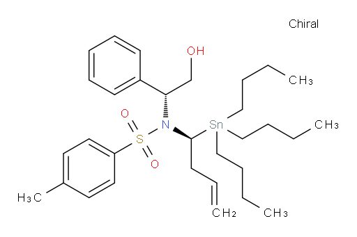 N-((R)-2-hydroxy-1-phenylethyl)-4-methyl-N-((S)-1-(tributylstannyl)but-3-en-1-yl)benzenesulfonamide