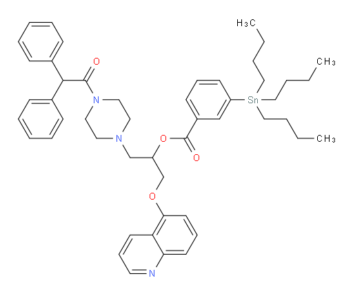 1-(4-(2,2-diphenylacetyl)piperazin-1-yl)-3-(quinolin-5-yloxy)propan-2-yl 3-(tributylstannyl)benzoate