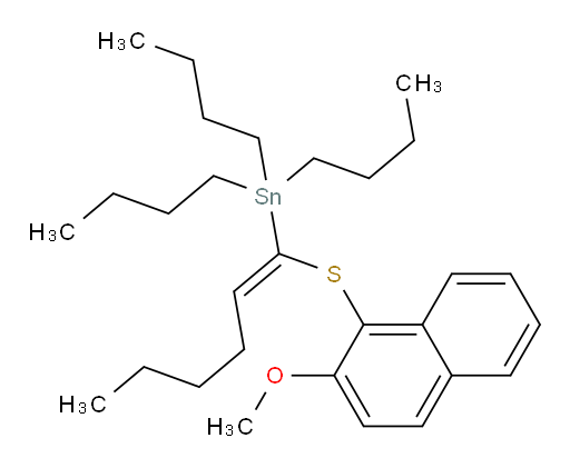 (E)-tributyl(1-((2-methoxynaphthalen-1-yl)thio)hex-1-en-1-yl)stannane