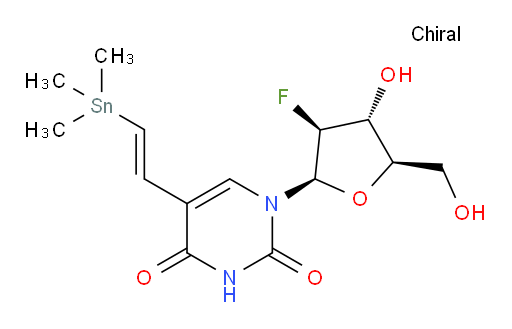 1-((2R,3S,4R,5R)-3-fluoro-4-hydroxy-5-(hydroxymethyl)tetrahydrofuran-2-yl)-5-((E)-2-(trimethylstannyl)vinyl)pyrimidine-2,4(1H,3H)-dione