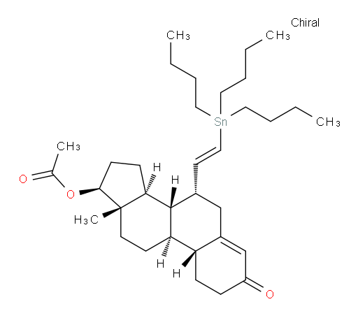 (7R,8S,9S,10R,13S,14S,17S)-13-methyl-3-oxo-7-((E)-2-(tributylstannyl)vinyl)-2,3,6,7,8,9,10,11,12,13,14,15,16,17-tetradecahydro-1H-cyclopenta[a]phenanthren-17-yl acetate