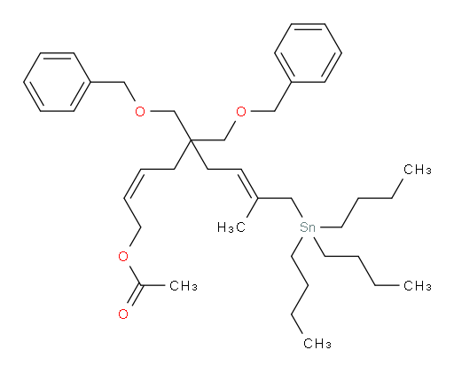 (2Z,7E)-5,5-bis((benzyloxy)methyl)-8-methyl-9-(tributylstannyl)nona-2,7-dien-1-yl acetate