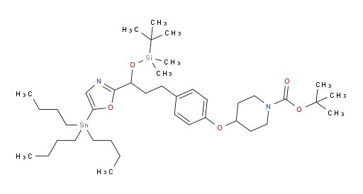tert-butyl 4-(4-(3-((tert-butyldimethylsilyl)oxy)-3-(5-(tributylstannyl)oxazol-2-yl)propyl)phenoxy)piperidine-1-carboxylate