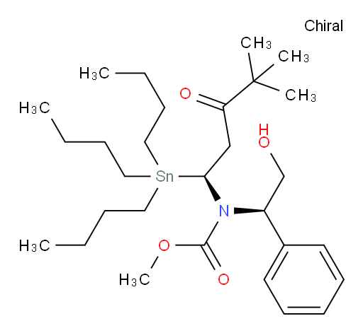 methyl ((S)-4,4-dimethyl-3-oxo-1-(tributylstannyl)pentyl)((R)-2-hydroxy-1-phenylethyl)carbamate