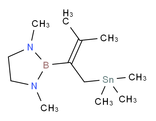 1,3-dimethyl-2-(3-methyl-1-(trimethylstannyl)but-2-en-2-yl)-1,3,2-diazaborolidine
