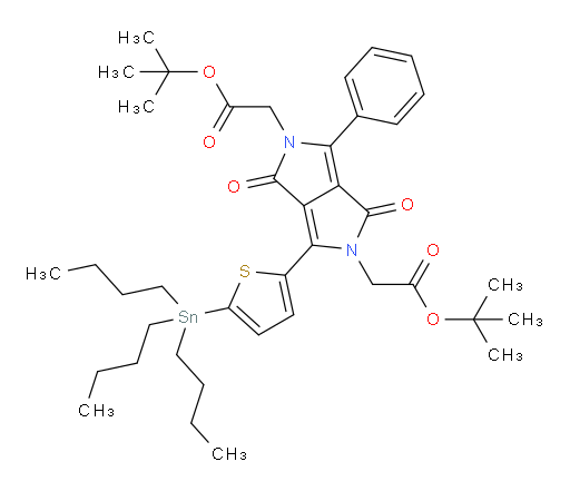 di-tert-butyl 2,2'-(1,4-dioxo-3-phenyl-6-(5-(tributylstannyl)thiophen-2-yl)pyrrolo[3,4-c]pyrrole-2,5(1H,4H)-diyl)diacetate