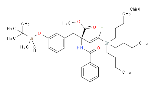 (R,E)-methyl 2-benzamido-2-(3-((tert-butyldimethylsilyl)oxy)benzyl)-4-fluoro-4-(tributylstannyl)but-3-enoate