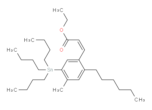 (Z)-乙基 3-(2-己基-4-甲基-5-(三丁基锡基)苯基)丙烯酸酯