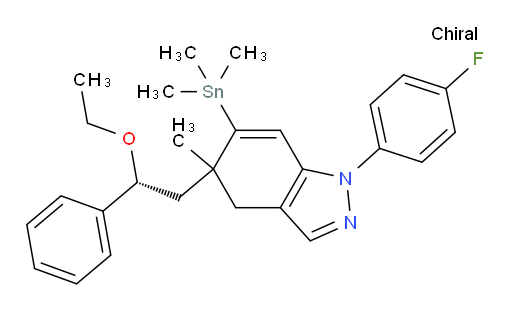 5-((R)-2-ethoxy-2-phenylethyl)-1-(4-fluorophenyl)-5-methyl-6-(trimethylstannyl)-4,5-dihydro-1H-indazole
