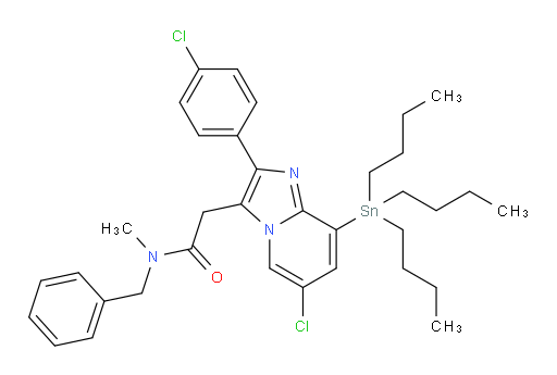 N-benzyl-2-(6-chloro-2-(4-chlorophenyl)-8-(tributylstannyl)imidazo[1,2-a]pyridin-3-yl)-N-methylacetamide
