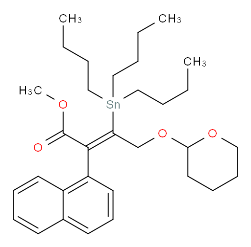 (Z)-methyl 2-(naphthalen-1-yl)-4-((tetrahydro-2H-pyran-2-yl)oxy)-3-(tributylstannyl)but-2-enoate
