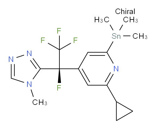 (S)-2-cyclopropyl-4-(1,2,2,2-tetrafluoro-1-(4-methyl-4H-1,2,4-triazol-3-yl)ethyl)-6-(trimethylstannyl)pyridine