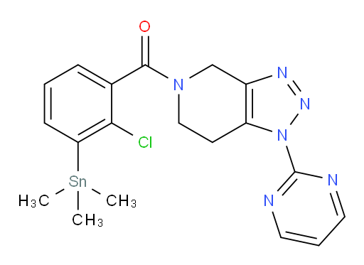 (2-chloro-3-(trimethylstannyl)phenyl)(1-(pyrimidin-2-yl)-6,7-dihydro-1H-[1,2,3]triazolo[4,5-c]pyridin-5(4H)-yl)methanone