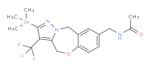 N-((3-(trifluoromethyl)-2-(trimethylstannyl)-4,10-dihydrobenzo[f]pyrazolo[5,1-c][1,4]oxazepin-8-yl)methyl)acetamide