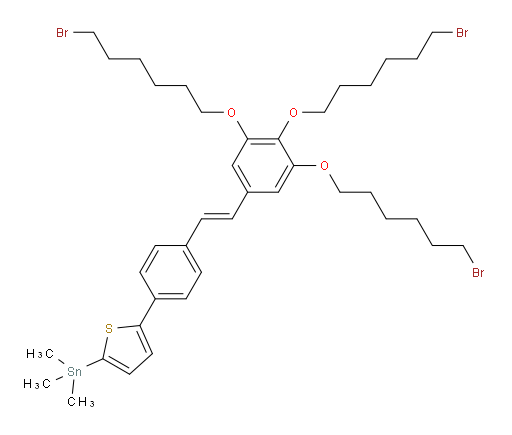 (E)-trimethyl(5-(4-(3,4,5-tris((6-bromohexyl)oxy)styryl)phenyl)thiophen-2-yl)stannane