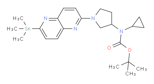 tert-butyl cyclopropyl(1-(6-(trimethylstannyl)-1,5-naphthyridin-2-yl)pyrrolidin-3-yl)carbamate