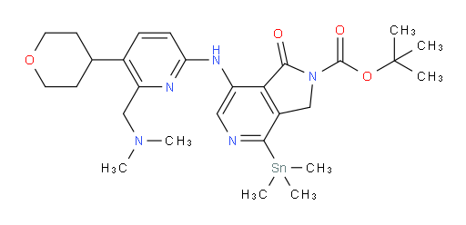 tert-butyl 7-((6-((dimethylamino)methyl)-5-(tetrahydro-2H-pyran-4-yl)pyridin-2-yl)amino)-1-oxo-4-(trimethylstannyl)-1H-pyrrolo[3,4-c]pyridine-2(3H)-carboxylate