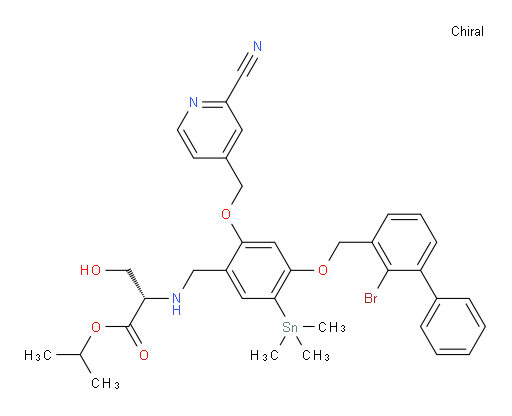 (S)-isopropyl 2-((4-((2-bromo-[1,1'-biphenyl]-3-yl)methoxy)-2-((2-cyanopyridin-4-yl)methoxy)-5-(trimethylstannyl)benzyl)amino)-3-hydroxypropanoate